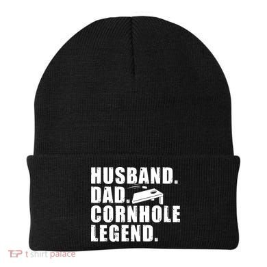 Cool Cornhole Art For Men Husband Dad Corn Hole Legend Sport Beanie