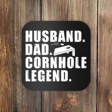 Cool Cornhole Art For Men Husband Dad Corn Hole Legend Sport Coaster
