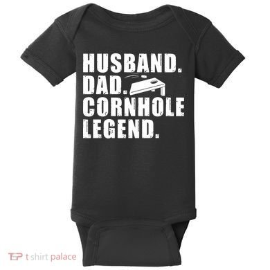 Cool Cornhole Art For Men Husband Dad Corn Hole Legend Sport Baby Bodysuit