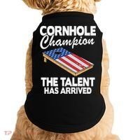 Cornhole Champion American Flag Board Funny Cornhole Doggie Tank thumb 0