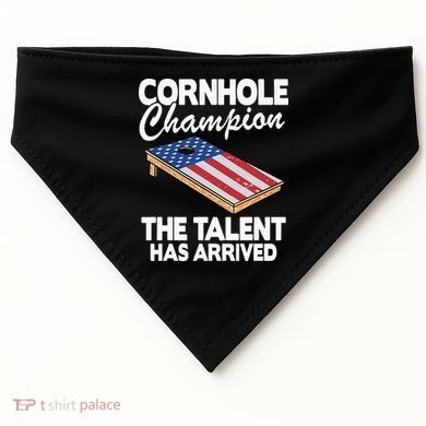 Cornhole Champion American Flag Board Funny Cornhole USA-Made Doggie Bandana