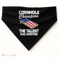 Cornhole Champion American Flag Board Funny Cornhole USA-Made Doggie Bandana thumb 0
