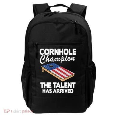 Cornhole Champion American Flag Board Funny Cornhole Backpack