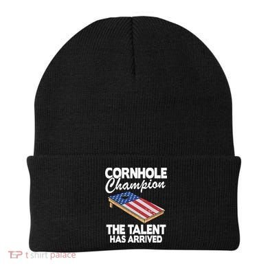 Cornhole Champion American Flag Board Funny Cornhole Beanie