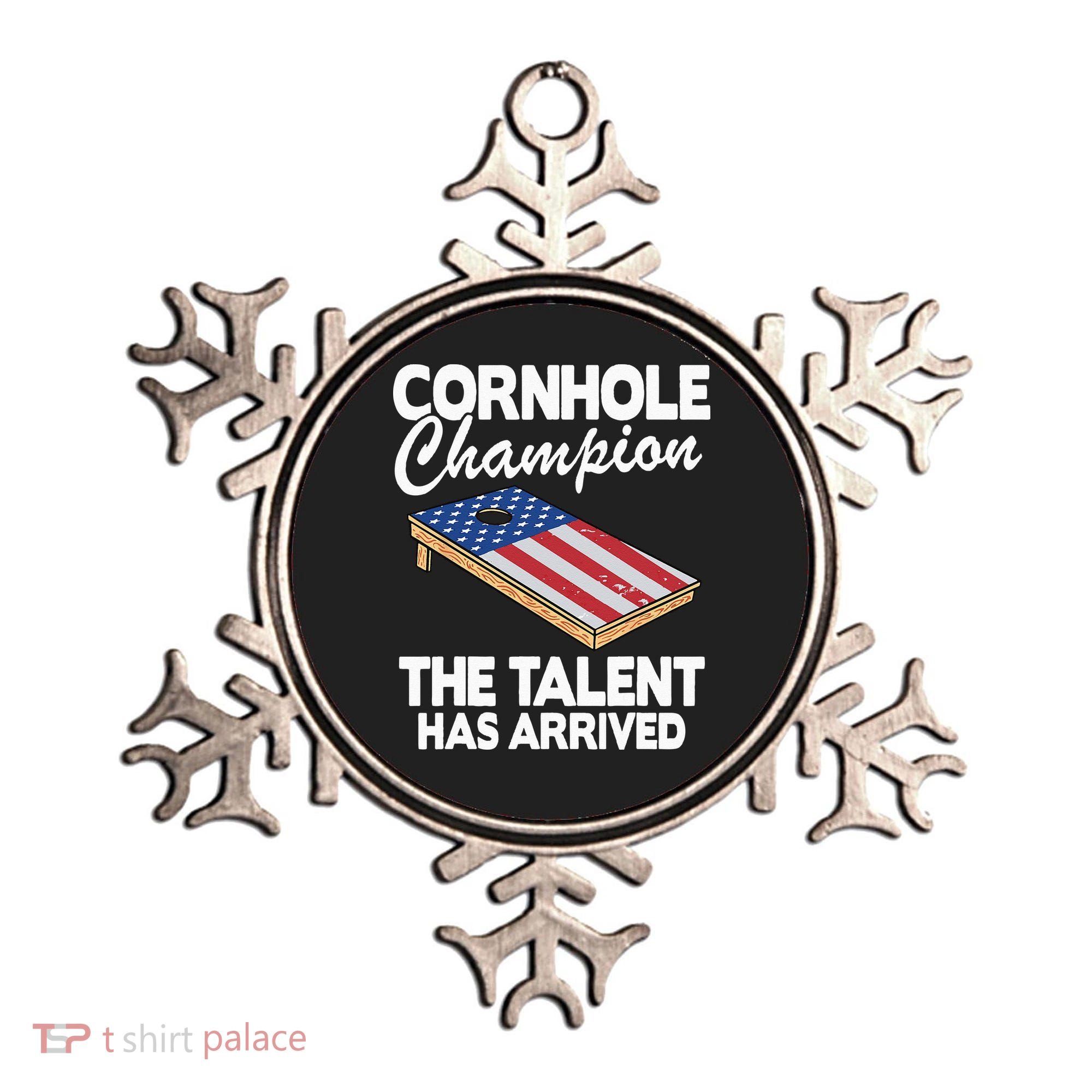 Cornhole Champion American Flag Board Funny Cornhole Ornament
