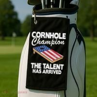Cornhole Champion American Flag Board Funny Cornhole Golf Towel thumb 2