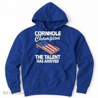 Cornhole Champion American Flag Board Funny Cornhole Hoodie thumb 0