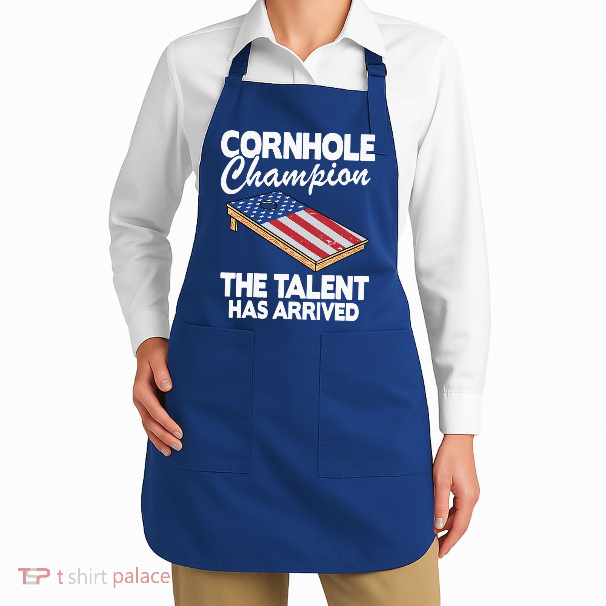 Cornhole Champion American Flag Board Funny Cornhole Apron