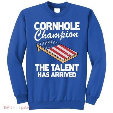 Cornhole Champion American Flag Board Funny Cornhole Sweatshirt