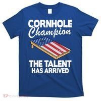 Cornhole Champion American Flag Board Funny Cornhole T-Shirt thumb 0