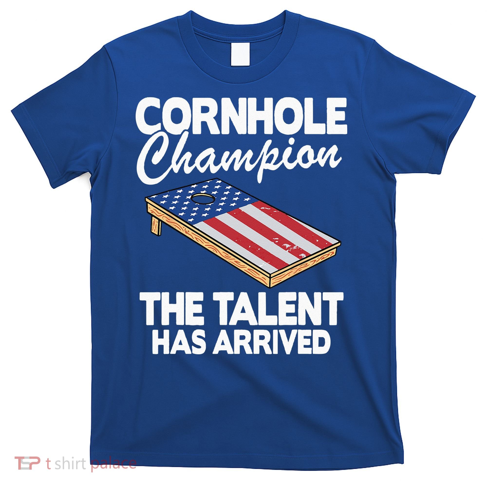 Cornhole Champion American Flag Board Funny Cornhole T-Shirt