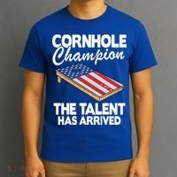 Cornhole Champion American Flag Board Funny Cornhole T-Shirt thumb 3