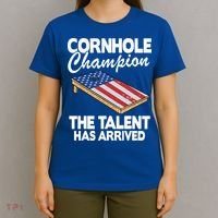 Cornhole Champion American Flag Board Funny Cornhole T-Shirt thumb 4