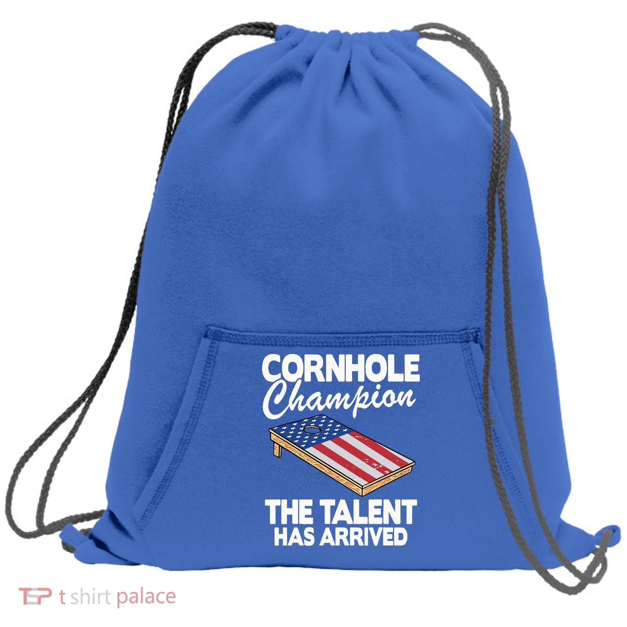 Cornhole Champion American Flag Board Funny Cornhole Sweatshirt Cinch Pack Bag