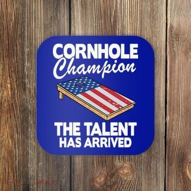 Cornhole Champion American Flag Board Funny Cornhole Coaster