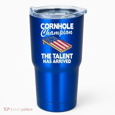 Cornhole Champion American Flag Board Funny Cornhole Tumbler