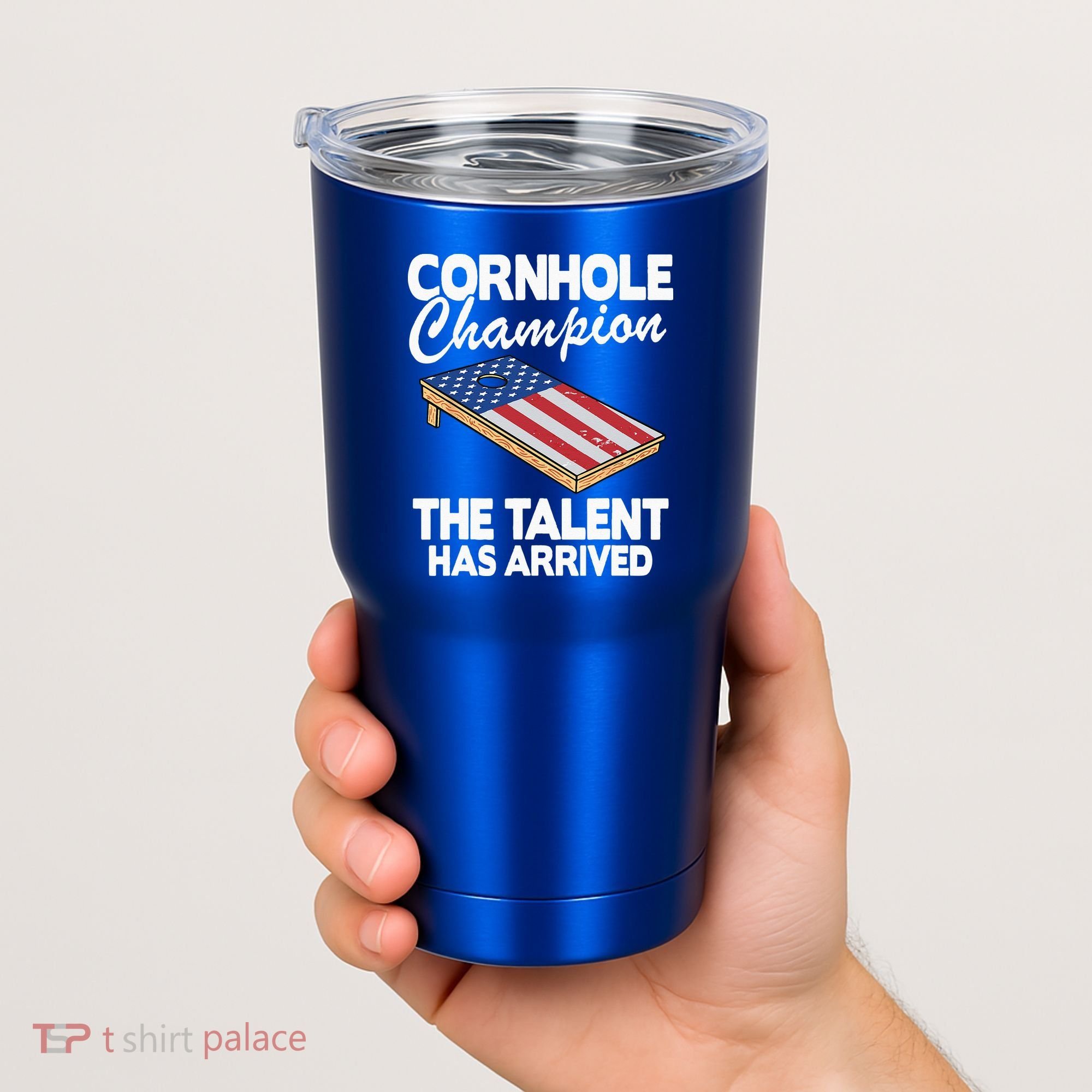 Cornhole Champion American Flag Board Funny Cornhole Tumbler