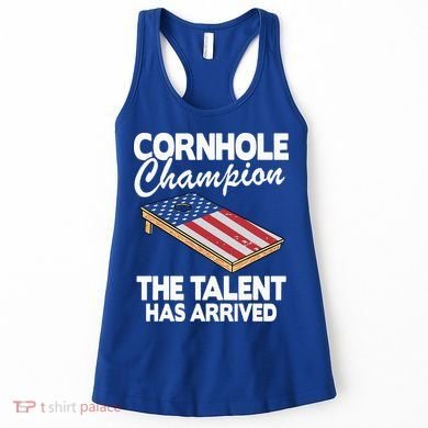 Cornhole Champion American Flag Board Funny Cornhole Women's Tank Top