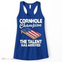 Cornhole Champion American Flag Board Funny Cornhole Women's Tank Top thumb 0