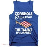 Cornhole Champion American Flag Board Funny Cornhole Tank Top thumb 0