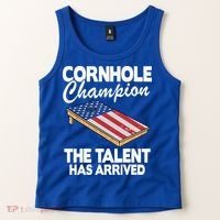 Cornhole Champion American Flag Board Funny Cornhole Tank Top thumb 2