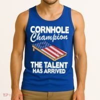Cornhole Champion American Flag Board Funny Cornhole Tank Top thumb 3