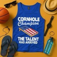 Cornhole Champion American Flag Board Funny Cornhole Tank Top thumb 4