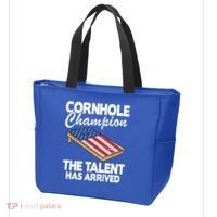 Cornhole Champion American Flag Board Funny Cornhole Tote Bag thumb 3