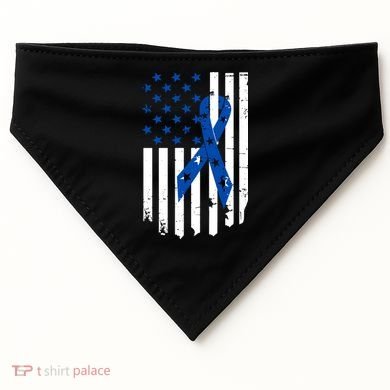 Colon Cancer Awareness Flag USA-Made Doggie Bandana
