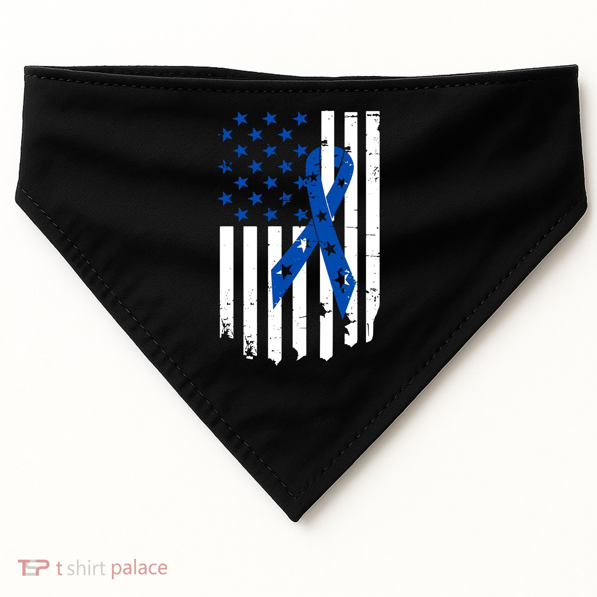 Colon Cancer Awareness Flag USA-Made Doggie Bandana