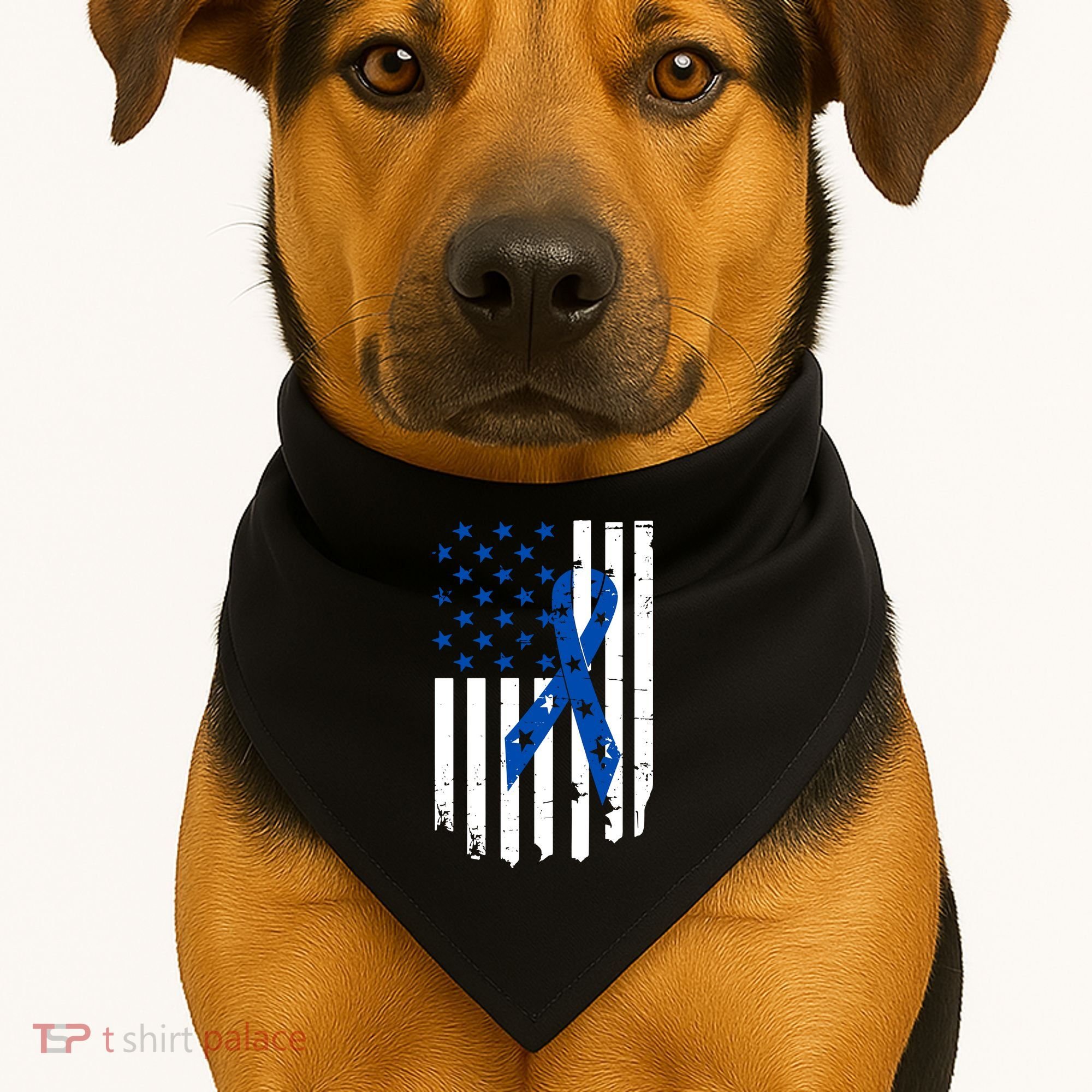 Colon Cancer Awareness Flag USA-Made Doggie Bandana