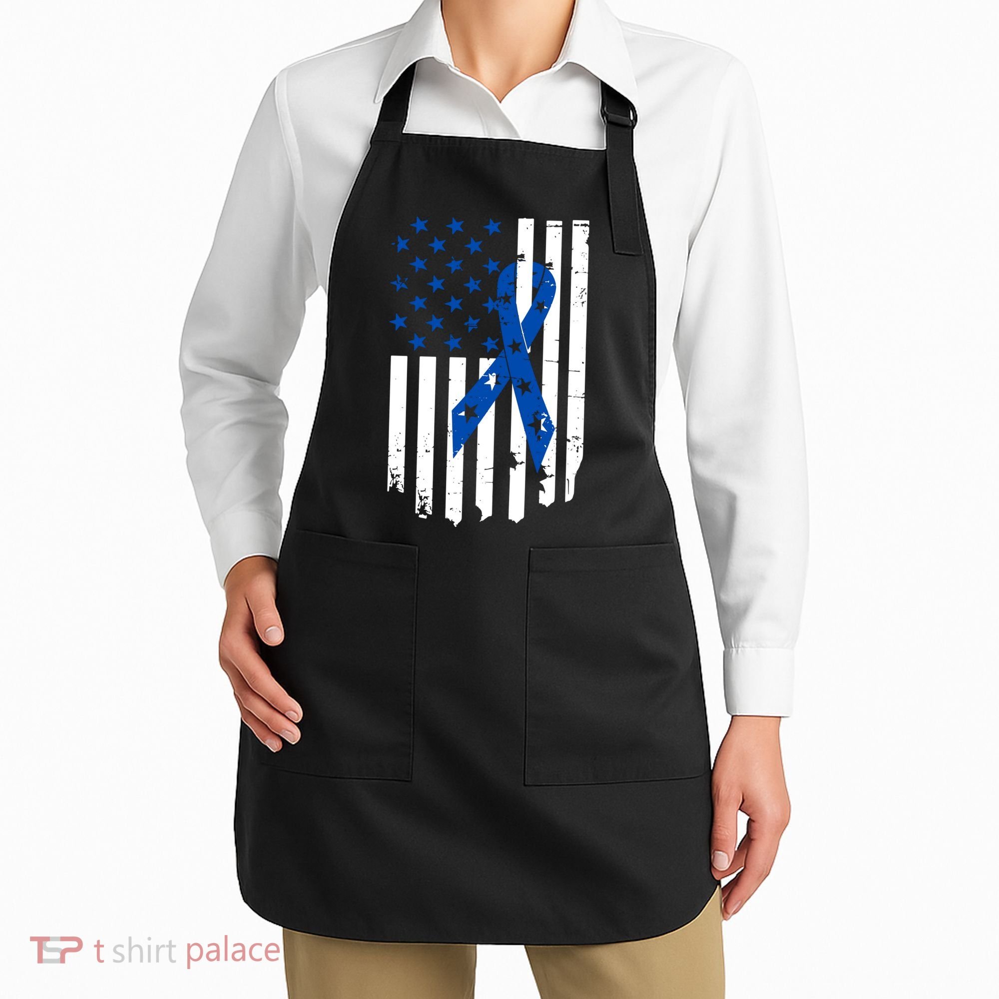 Colon Cancer Awareness Flag Apron