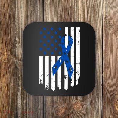 Colon Cancer Awareness Flag Coaster