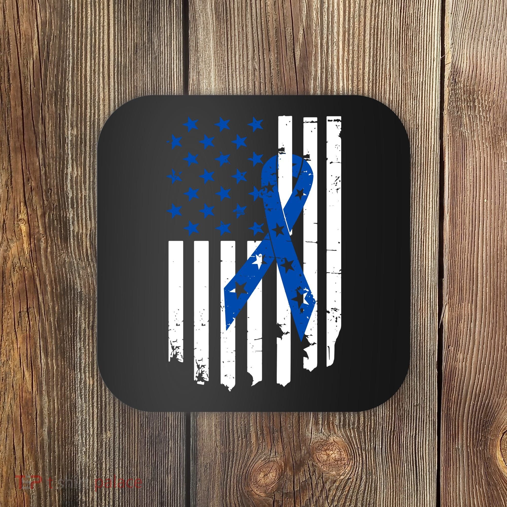 Colon Cancer Awareness Flag Coaster