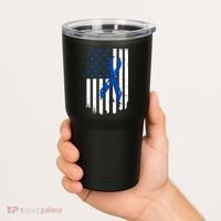 Colon Cancer Awareness Flag Tumbler thumb 2