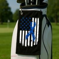 Colon Cancer Awareness Flag Golf Towel thumb 2