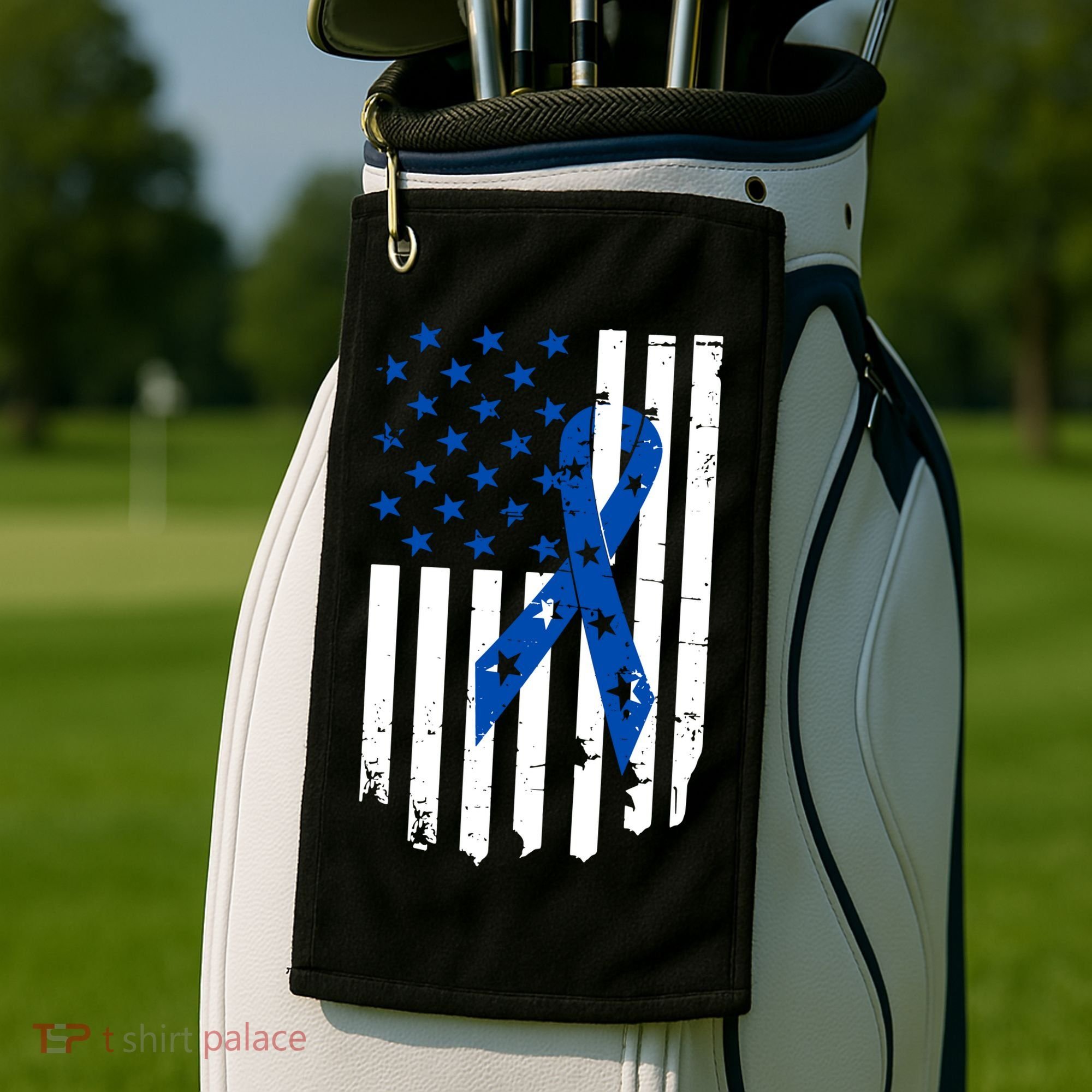 Colon Cancer Awareness Flag Golf Towel