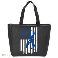 Colon Cancer Awareness Flag Tote Bag thumb 0