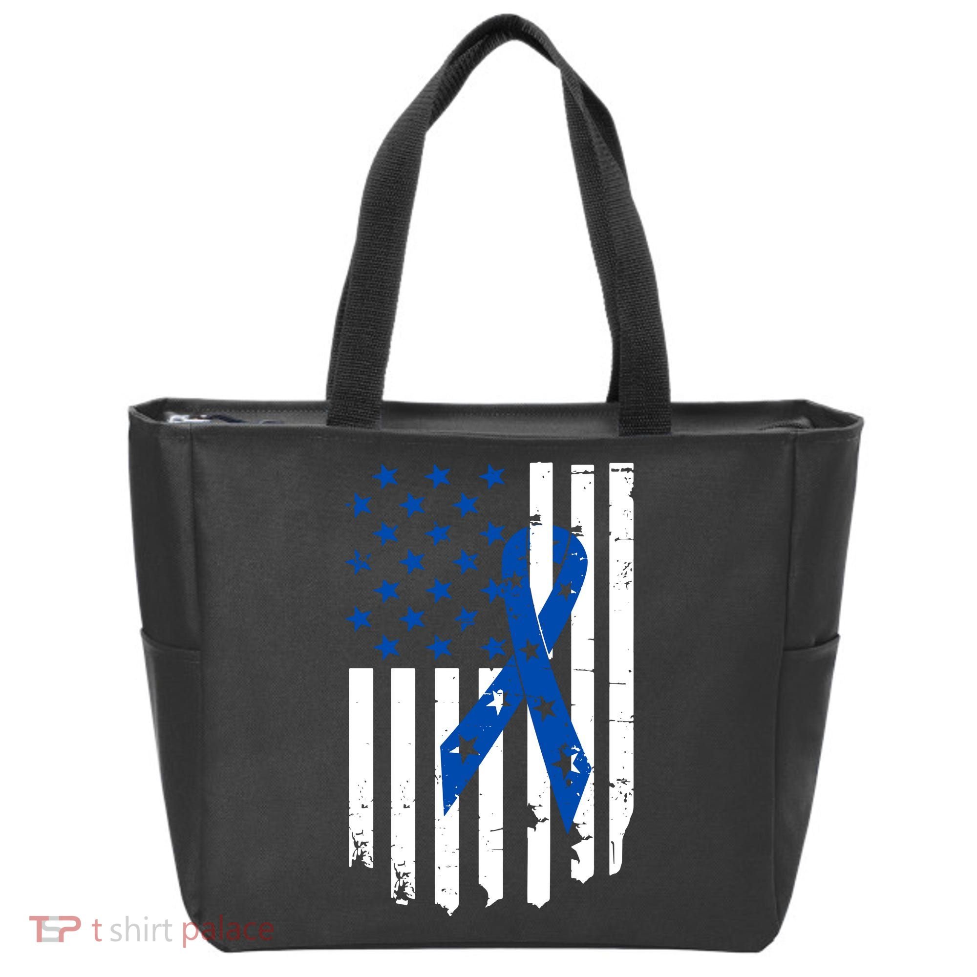 Colon Cancer Awareness Flag Tote Bag