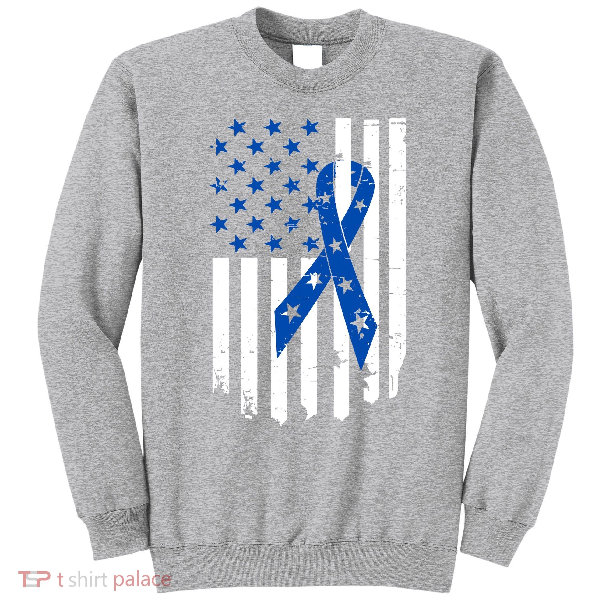 Colon Cancer Awareness Flag Sweatshirt