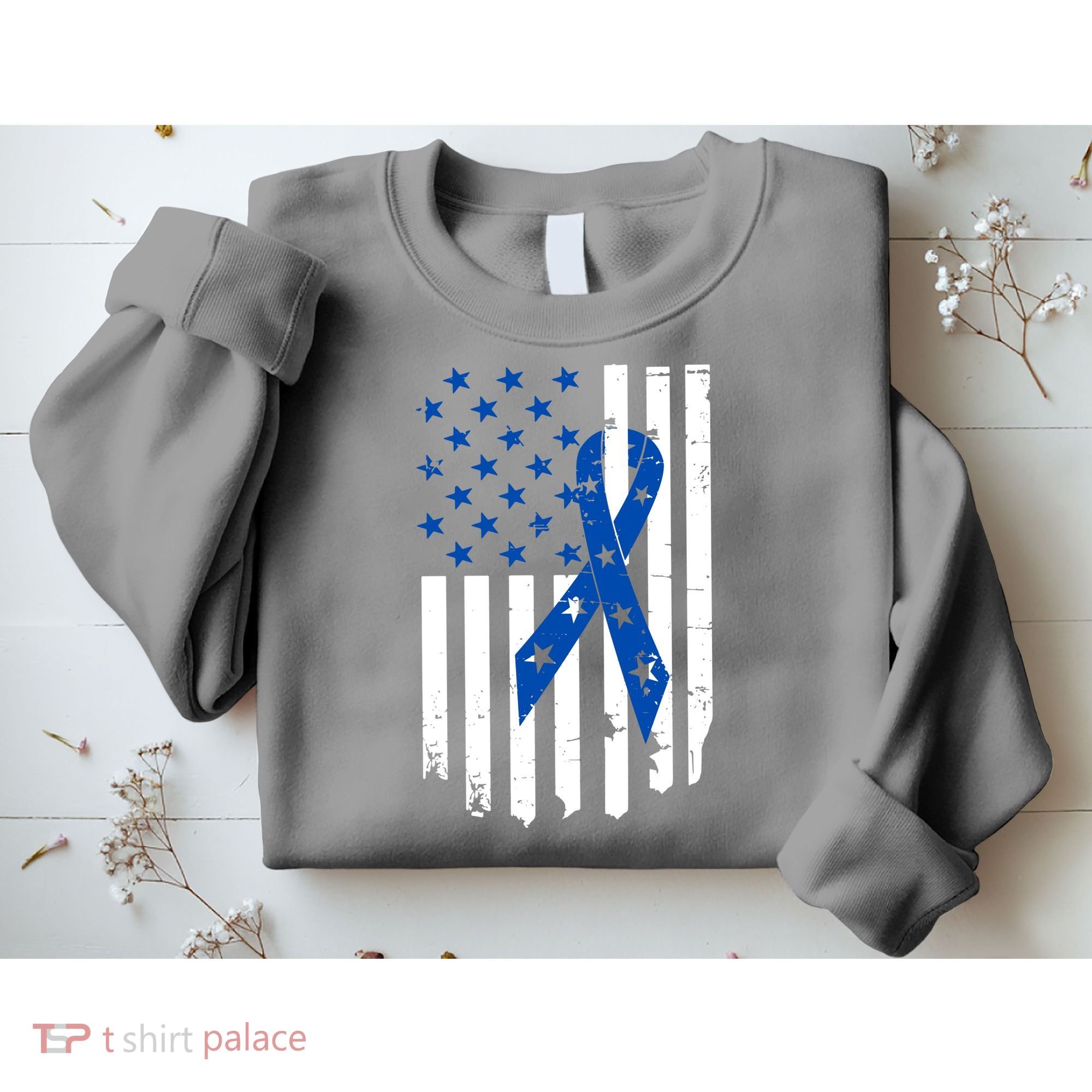 Colon Cancer Awareness Flag Sweatshirt