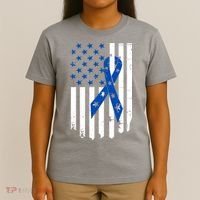 Colon Cancer Awareness Flag T-Shirt thumb 4