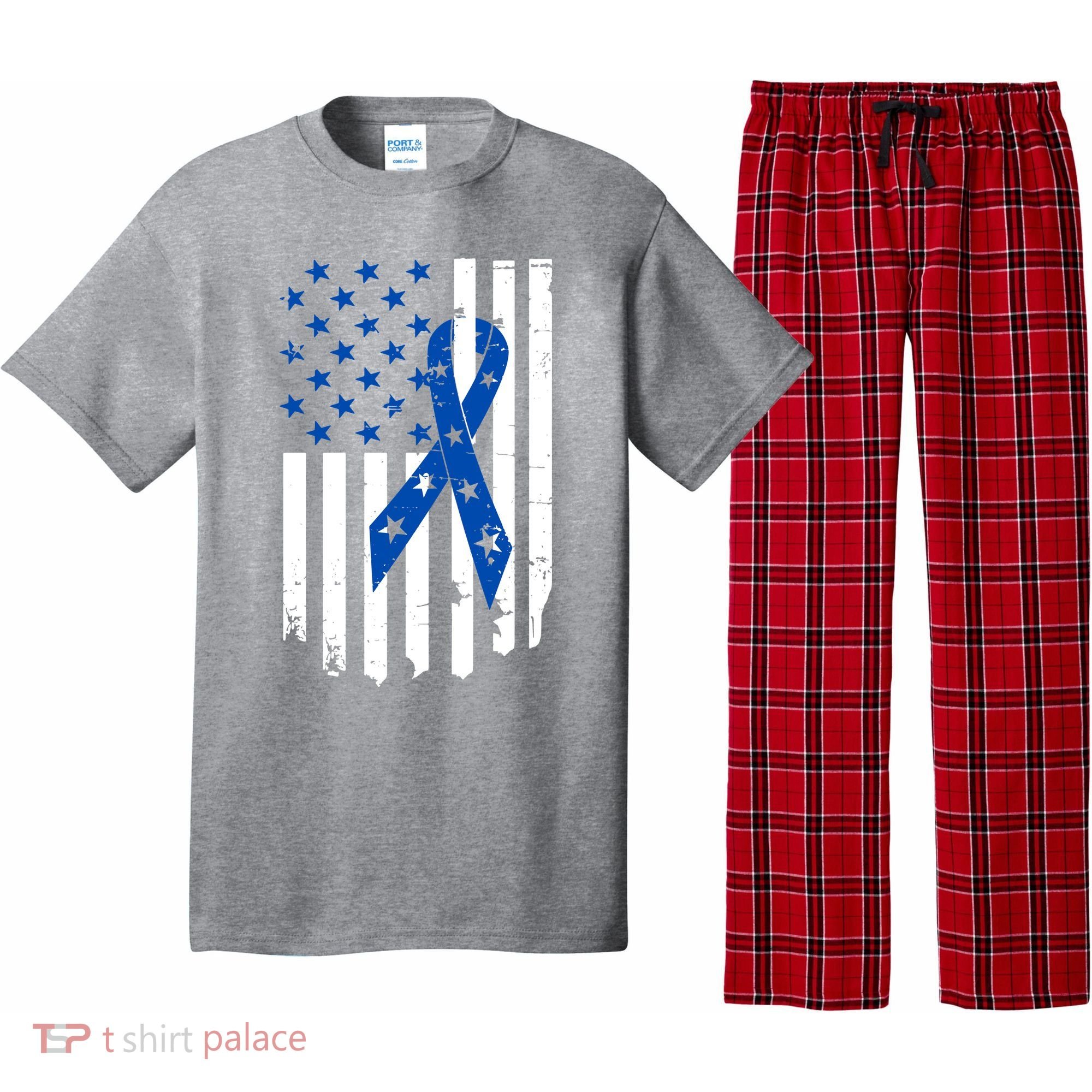 Colon Cancer Awareness Flag Pajama Set