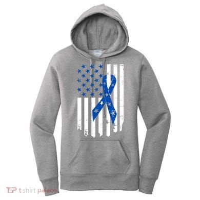 Colon Cancer Awareness Flag Women's Hoodie