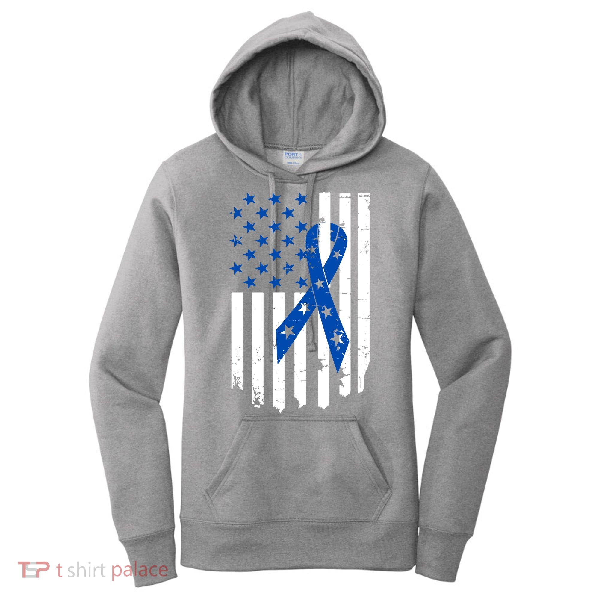Colon Cancer Awareness Flag Women's Hoodie