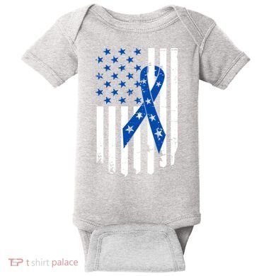 Colon Cancer Awareness Flag Baby Bodysuit