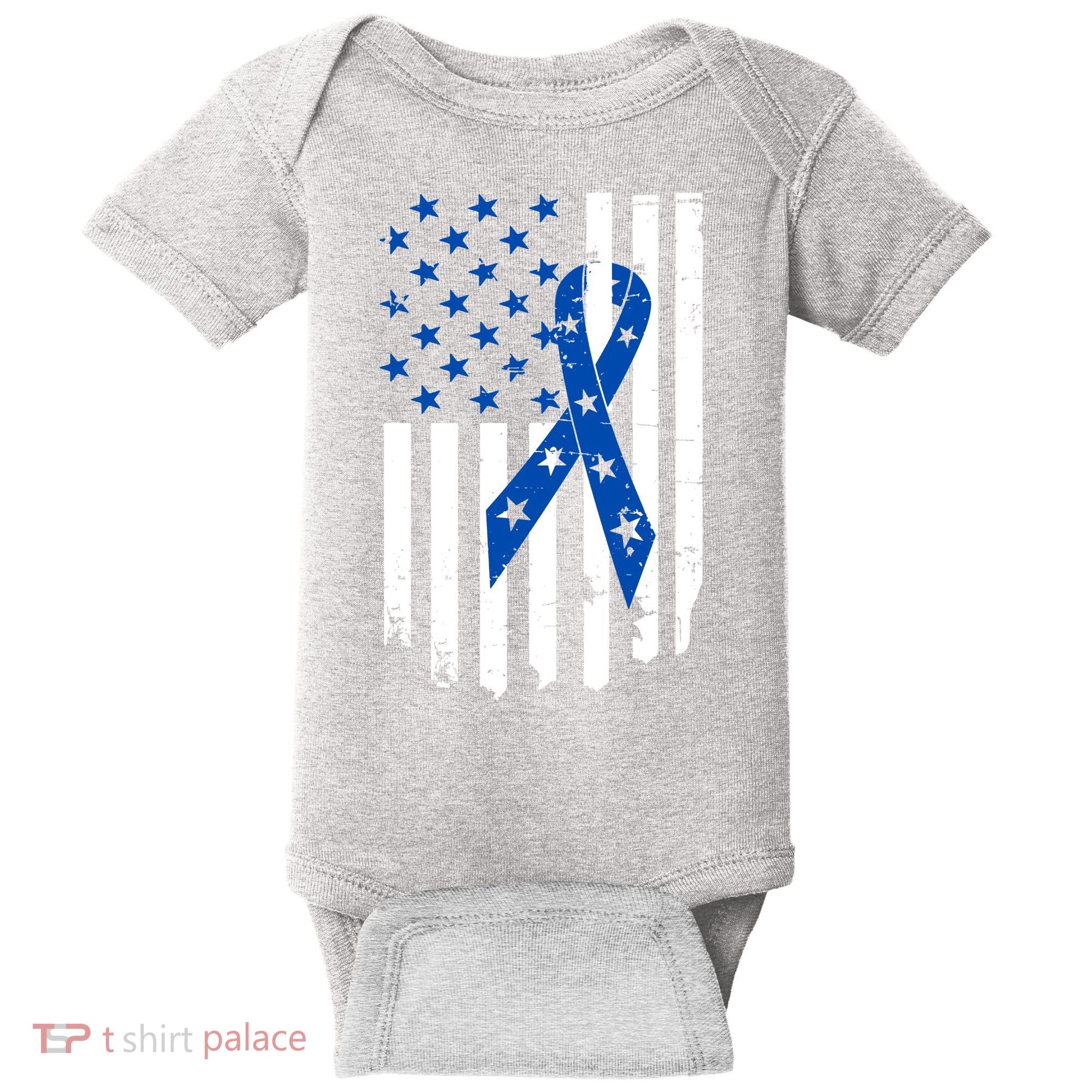 Colon Cancer Awareness Flag Baby Bodysuit