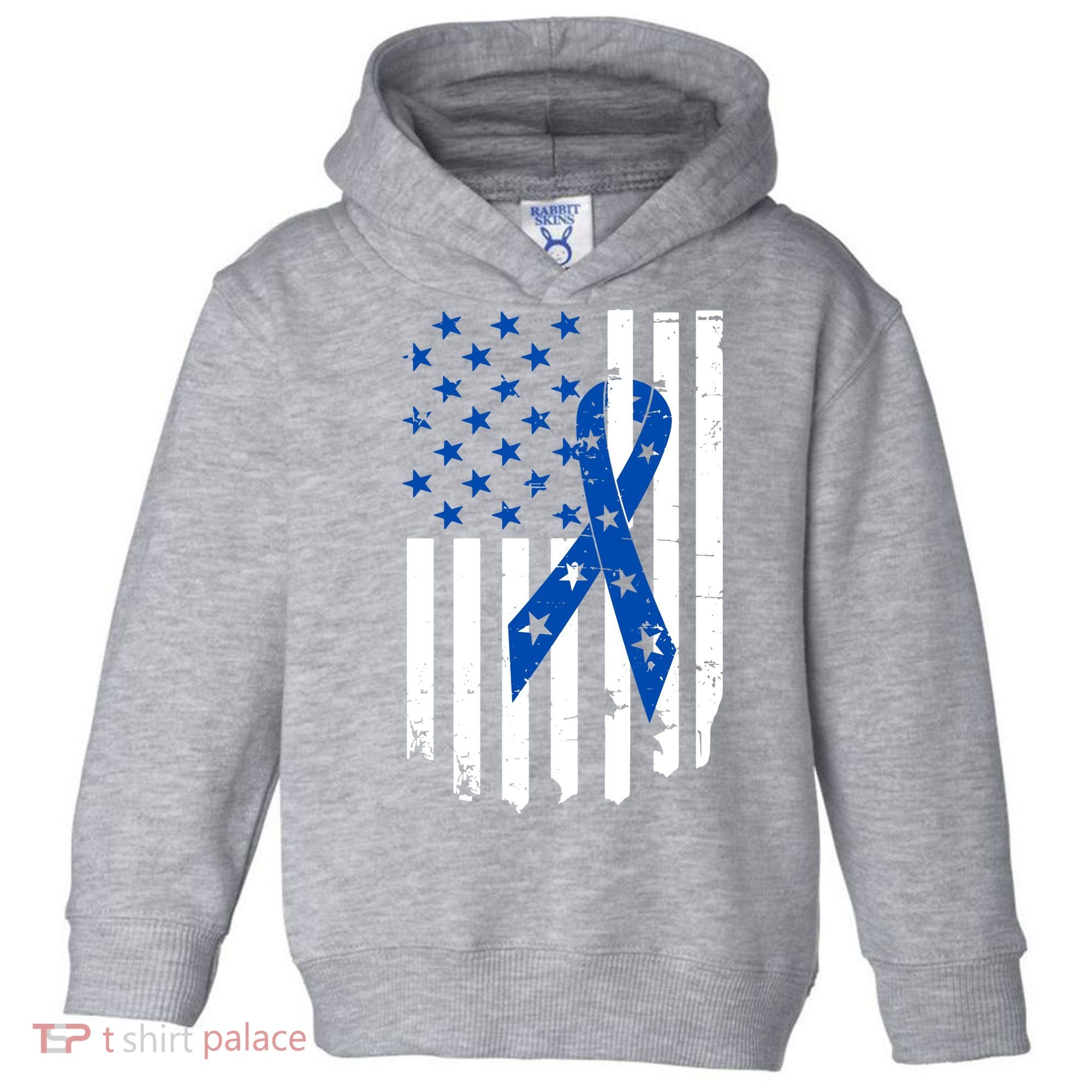 Colon Cancer Awareness Flag Toddler Hoodie