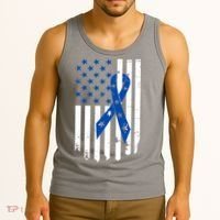 Colon Cancer Awareness Flag Tank Top thumb 3