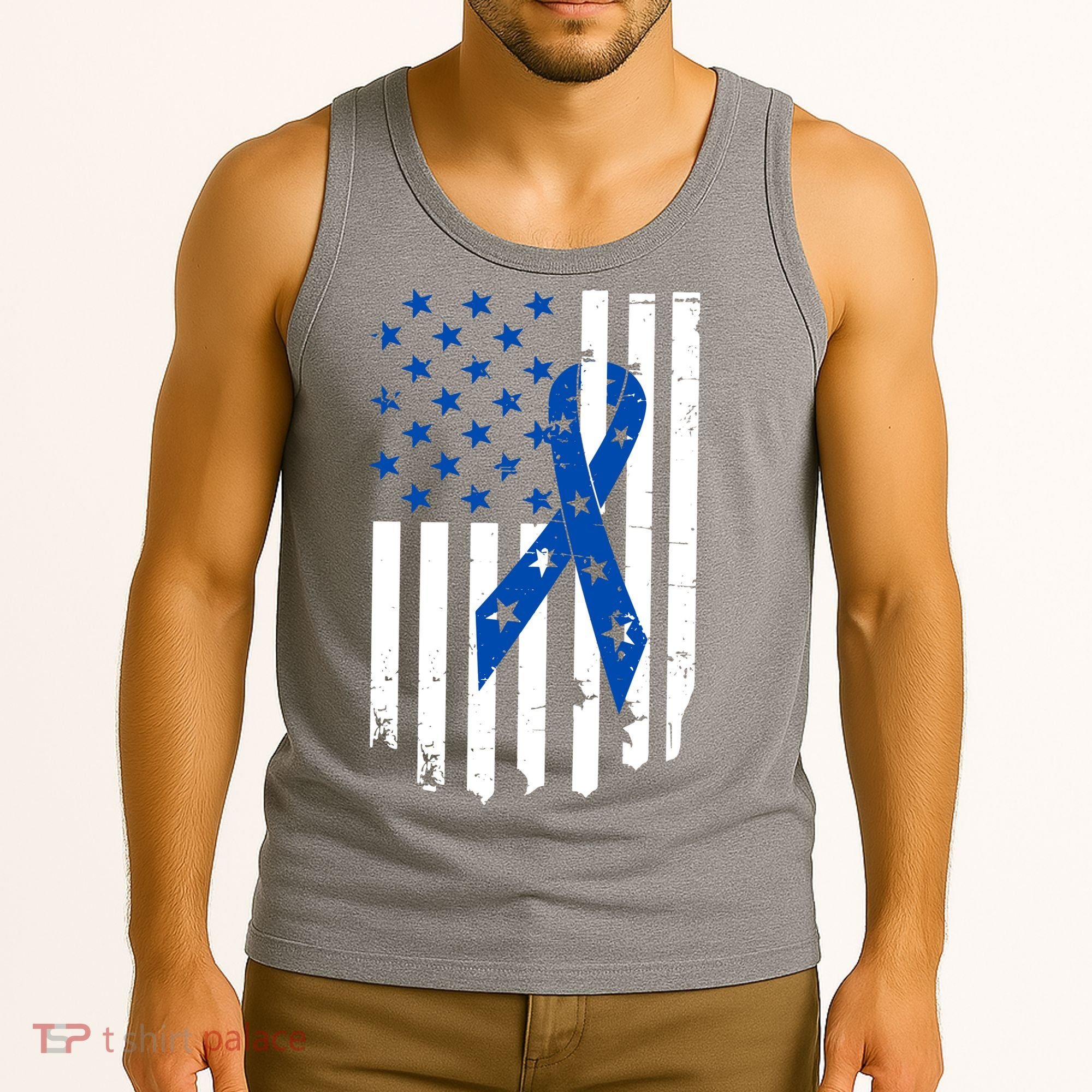 Colon Cancer Awareness Flag Tank Top